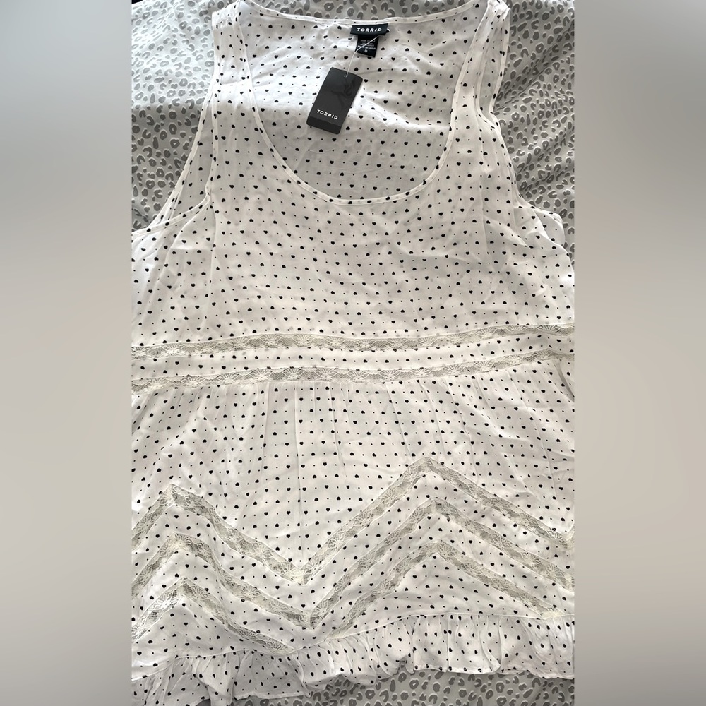 NWT Torrid Heart Polka Dot Tank Size 0